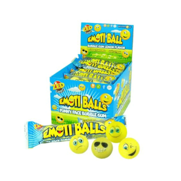 Emoti Balls Funny Face Bubble Gum